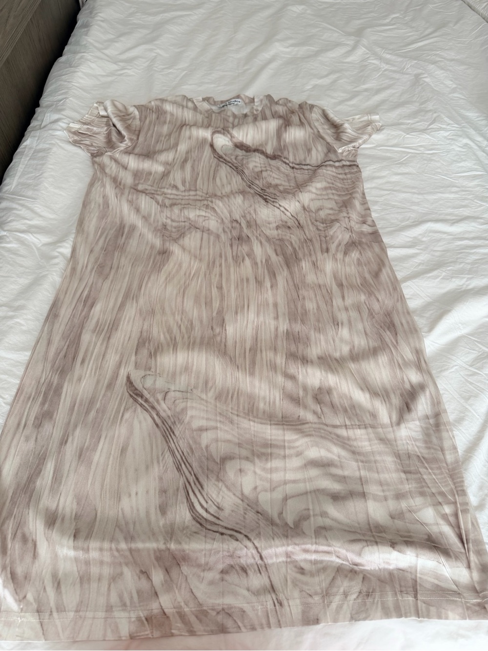 Acne beige marble-print short-sleeve jumpsuit